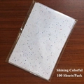 Macro shot of 100 sheets glitter colorful A5 tissue paper pack on wood background - Glitter Rainbow (100 Sheets/Pack)