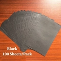 Fan-shaped stack of 100 sheets matte black A5 tissue paper for DIY gift wrapping - Black (100 Sheets/Pack)