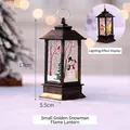 Antike bronzefarbene LED-Weihnachtslaterne mit Schneemannmotiv und warmem Flammeneffekt - Kleiner Goldener Schneemann