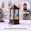 Bronze Christmas LED lantern with reindeer motif, holiday decor light, 13x5.5cm size - Small Reindeer Flame Lamp / Gold