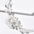 Pettine per capelli da sposa argento con perle eleganti e cristalli brillanti - Argento