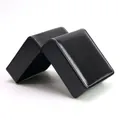 Classic black PU leather watch storage box featuring white contrast stitching detail - Glossy Black / 10*11*7.5