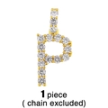 Détail du pendentif lettre p minuscule plaqué or avec zircons cubiques brillants - Pendentif Lettre P (Sans Chaîne)