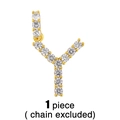 Détail du pendentif lettre Y en or avec sertissage de zircons cubiques brillants - Pendentif Lettre Y (Sans Chaîne)