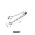 Silver 304 stainless steel sugar tongs with embossed rose pattern and shell design - Silver
