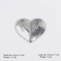 Silver sequin heart patch for DIY clothing embroidery in small and large sizes - Silver Heart*Small Size #86