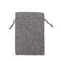 Gray drawstring jewelry pouch made of premium linen fabric for storage and packaging - Gray