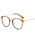Retro ronde brilmontuur in schildpadprint met gouden metalen pootjes in 45 graden hoek - Gouden Frame Schildpad