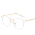 Retro ronde bril met transparant montuur en gouden holle metalen poten - Gouden Frame Transparant