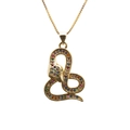 Detailansicht einer goldenen Schlangenkette mit lebhaften mehrfarbigen Zirkoniasteinen - 0183 Schlange Stil 3 Box-Kette Gold
