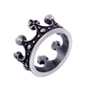 Anello corona retrò in acciaio inossidabile da uomo con croce e stile vintage punk - US 11 / Argento antico