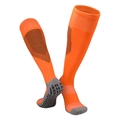 Orangefarbene rutschfeste Fußballsocken mit grauem Handtuchboden und Grip-Punkten - Erwachsene (38-44) / Orange (CJM617)