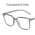 Minimalist transparent grey square frame glasses with anti-blue light resin lenses - Smoke Gray