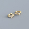 Élégantes créoles en argent sterling S925 doré avec incrustations de zircone cubique - Or (Zircone Blanche)