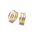 Three-layer hollow matte gold open ring made of pure copper for jewelry making - Inner Diameter 19mm (Copper) / Gold