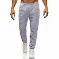 Men's grey fleece joggers with drawstring waist and ribbed cuffs for casual fitness - S / Gray
