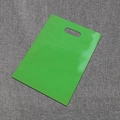 Bright green PE plastic shopping bag with die-cut handle for retail and gift packaging - Green