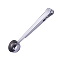 Silver stainless steel coffee measuring spoon with integrated bag sealer clip - Silver