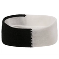 Close-up of black and white striped knitted headband with elastic texture and clean seams - Black and White Headband