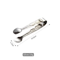 Pinza per zucchero in acciaio inox 304 da 10,5 cm con motivo a rosa e manico a rilievo - Argento