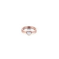 Minimalist rose gold heart ring featuring a white mother of pearl shell inlay - US 6 / Rose Gold