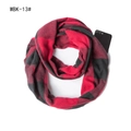 Winter thicken loop scarf with red and black checkered pattern and a zipper pocket - Red and Black Plaid