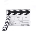 Modische Clapperboard Umhängetasche mit schwarz-weißem Aufdruck und Handschlaufe - Weiß