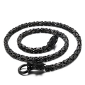 Men's gothic dragon head necklace in matte black stainless steel with Byzantine chain - Black Dragon Head Style (KN113577-Z)