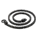 Collar bizantino negro para hombre estilo punk con detalles de calaveras de metal - Estilo de Calavera Negra (KN113571-Z) / Negro