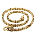 Collar de cadena cuadrada hip hop para hombre en acabado dorado con doble cabeza de león - Cierre de Calavera / Dorado