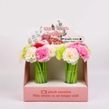 Creative carnation shaped 0.5mm gel pens in assorted colors displayed in a pink stand - Carnation-Black Ink
