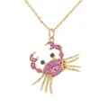Schicke Krabben-Halskette aus Gold mit funkelnden rosa Steinen und feiner Kette - Roter Zirkon