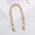 Detail of gold metal chain intertwined with white imitation pearls and lobster clasps - K152-8mm Pearl Handle Chain