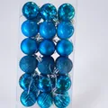 36-piece 4cm blue Christmas ball ornaments set with glitter and matte textures in box - 4cm 36Pcs / Lake Blue