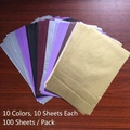Detail view of 100 sheets assorted A5 tissue paper in 10 colors for gift wrapping - Evening Sky (100 Sheets/Pack)