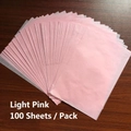 Macro detail of light pink A5 tissue paper pack with 100 sheets displayed in a fan shape - Light Pink (100 Sheets/Pack)