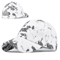 Gorra de béisbol de algodón tie-dye en blanco y negro con espalda cruzada para coletas - Blanco