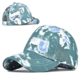 Gorra de béisbol de algodón tie-dye para coleta con bandas elásticas cruzadas en la parte posterior - Verde