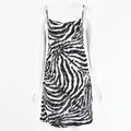 Abito sexy con spalline sottili e stampa zebrata con schiena scoperta su manichino - L / Zebra Print
