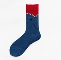 Calze a metà polpaccio con motivo squalo blu scuro e rosso con dettagli di denti a maglia - Squalo