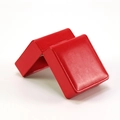 Elegant red PU leather square jewelry watch storage box with fine textured finish - Red / 10*11*7.5