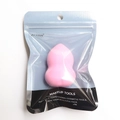 Pink teardrop beauty sponge makeup blender in professional zipper pouch packaging - Pink Gourd In Bag