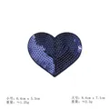 Blue sequin heart embroidery patch available in small and large sizes for DIY clothing decor - Dark Blue Heart*Small Size #72