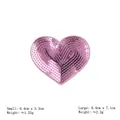 Bright pink sequin heart patch with embroidered edges for DIY clothing and shoe decor - Pink Heart*Small Size #88