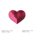 Pink and deep red sequin heart patch in small and large size for DIY clothing - Rose Red Heart*Small Size #82