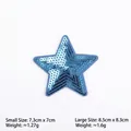 Blue sequin star patches in two sizes for DIY clothing decoration and repair - Light Blue Star*Small Size #50