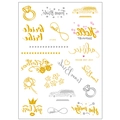 Golden and silver metallic temporary tattoo stickers with Team Bride wedding party motifs - Wedding Summer Party (VT419)