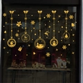 Adesivi natalizi dorati glitterati con Babbo Natale, pupazzo di neve e fiocchi di neve - Serie Glitter: Set Palle di Natale Dorate