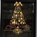 Adesivo per finestre albero di Natale glitterato oro con testo Merry Christmas decoro - Serie Glitter: Set Albero di Natale Dorato
