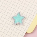 Star-shaped mint green embroidered patch with silver grey border for clothing DIY - Mint Green